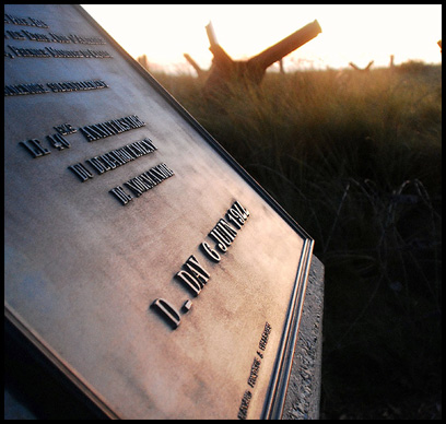 Plaque at the D-day beaches