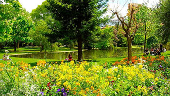 French garden Esplanade de Charles de Gaulle in Montpellier