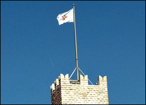 Sainte-Marie Tower with flag at the Prince